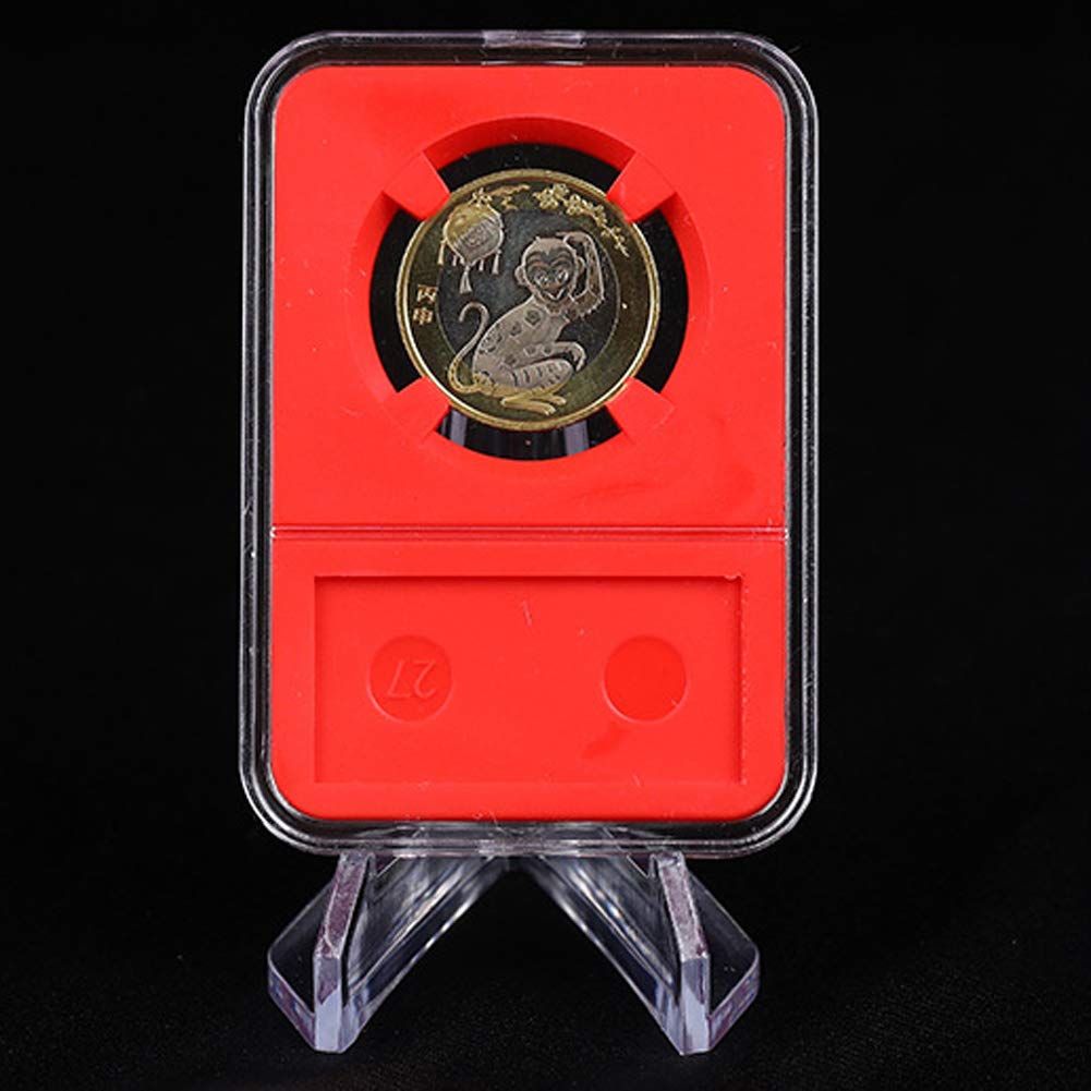 10 Pack Small Clear Acrylic Coin Display Stands - 2.56 Inch Easel Holders for Collectible Coins, Pocket Watches, Military Medals & Photos - Perfect for Showcasing Valuables in Display Cases or Shelves