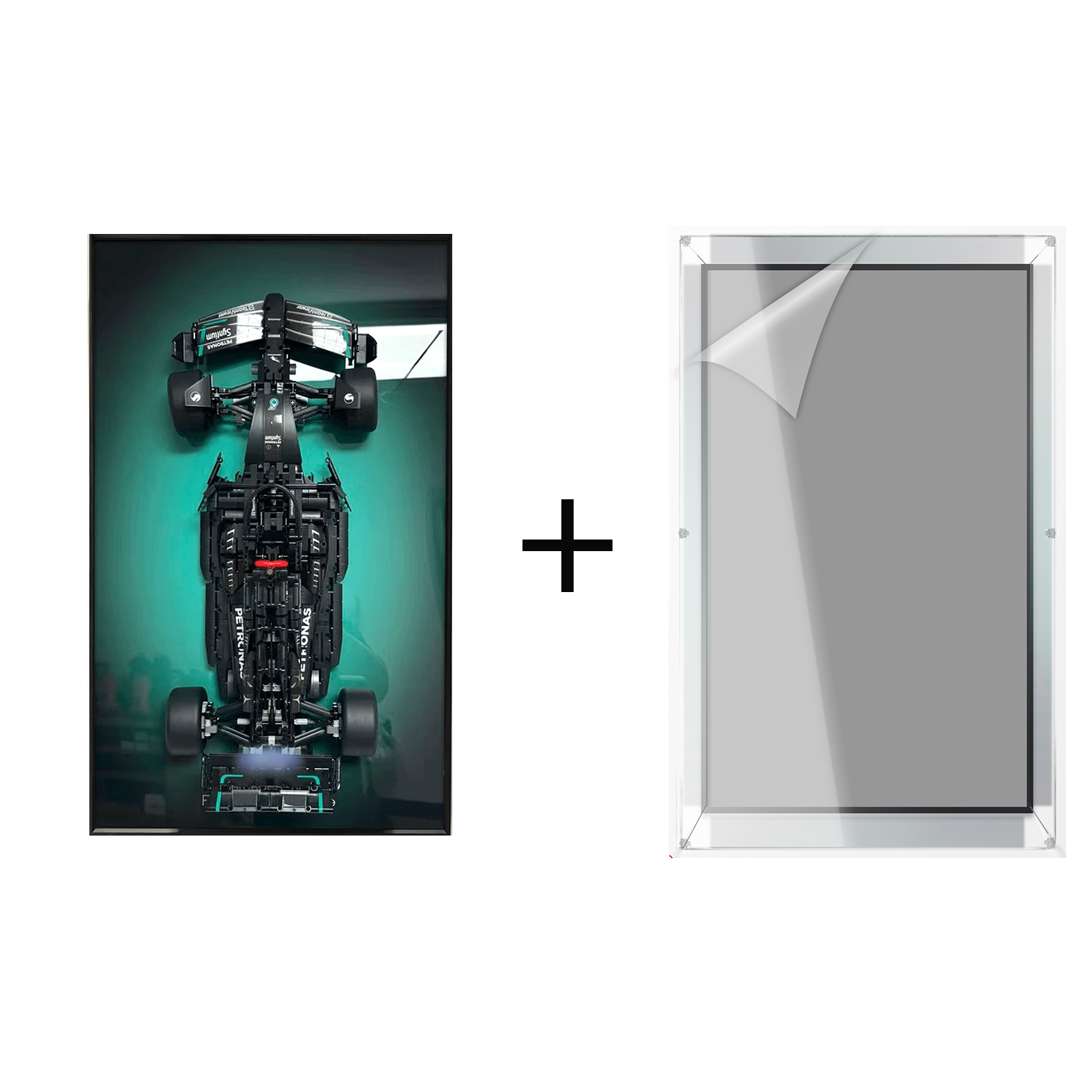 Lego Technic™ Mercedes AMG F1 W14 E Performance (42171) Wall Mount Display Stand - Durable Acrylic Shelf for Car Model Collection - Perfect for Home Office, Bedroom Decor & Toy Storage
