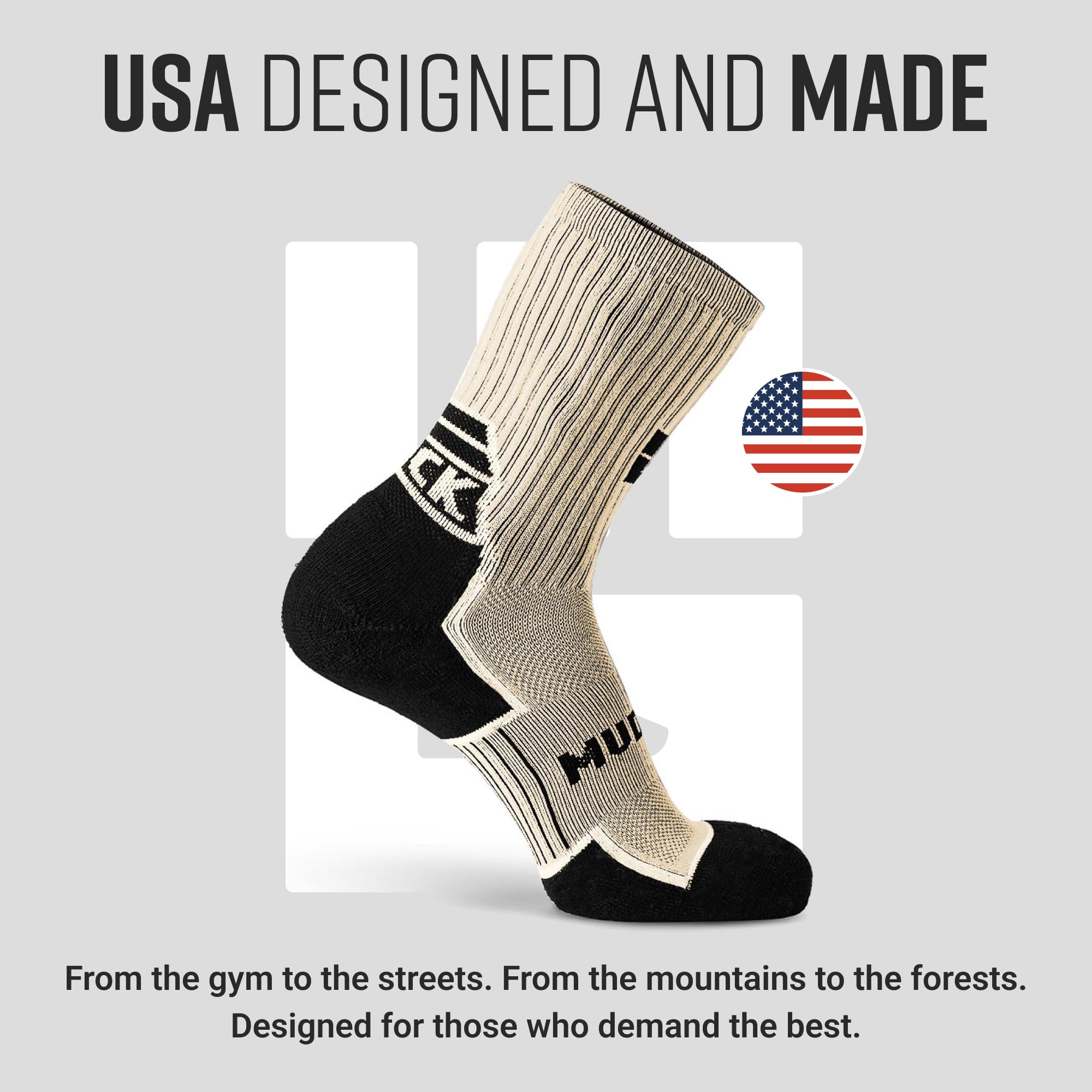 Premium Merino Wool Tactical Boot Socks for Military, Rucking, Hiking & Outdoor Adventures - Durable USA-Made Crew Socks for Cold Weather & Extreme Conditions