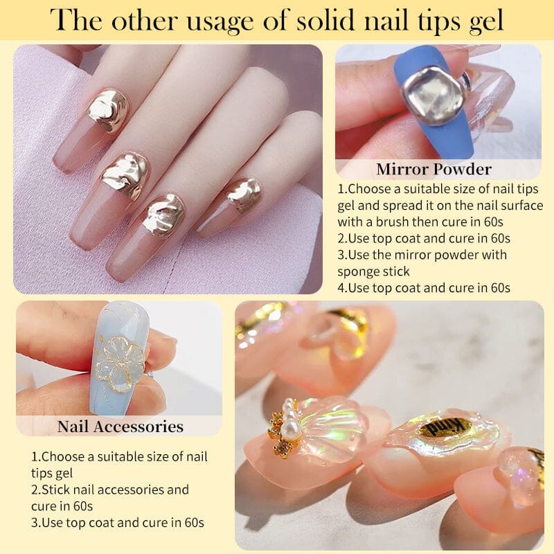 30ml Clear Nail Tips Gel - Professional Strength for Acrylic & Gel Extensions - Perfect for Salon, Home Manicures & Nail Art Designs
