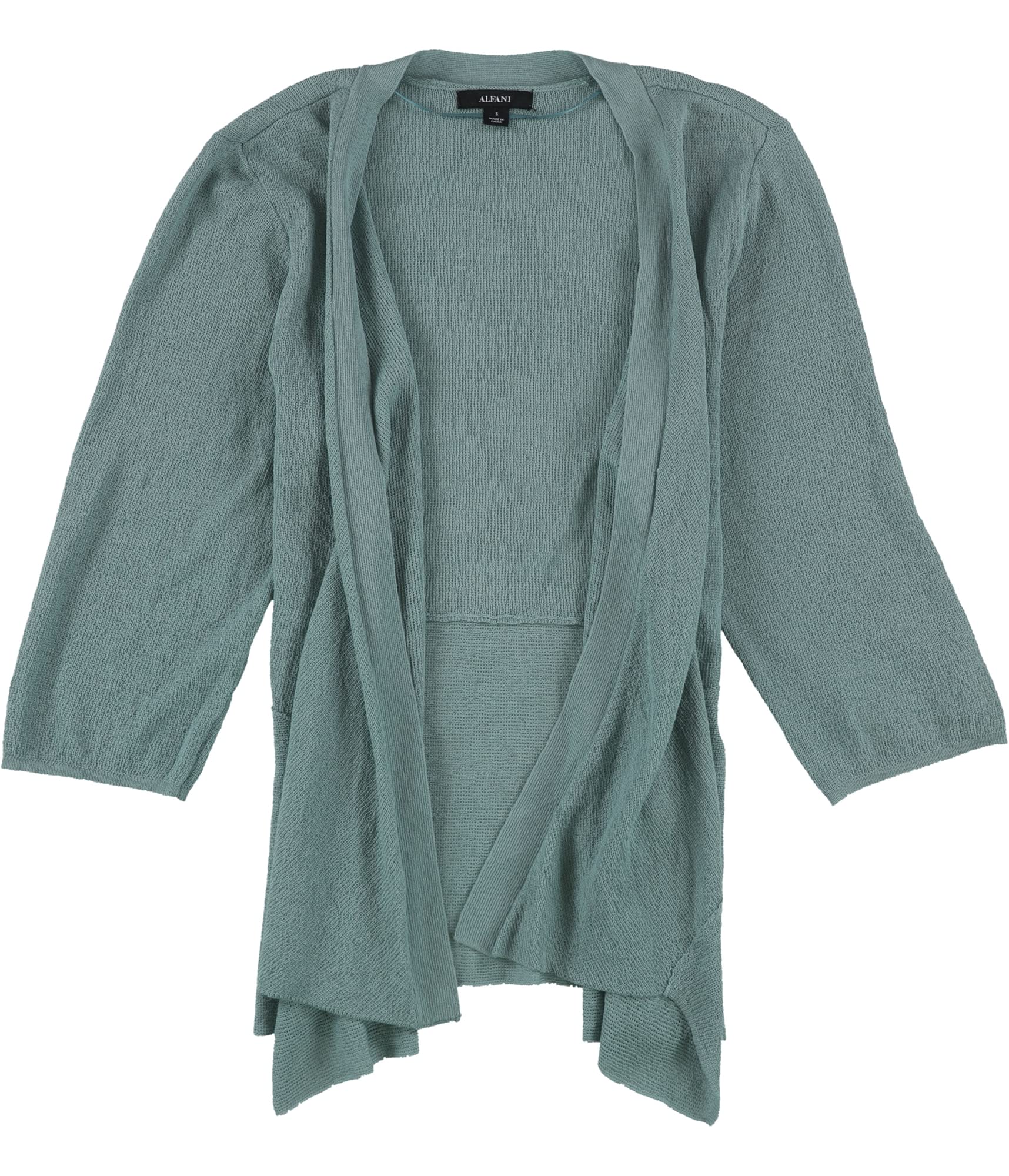 Alfani Women's Solid Green Cardigan Sweater - Small Size | Casual Knitwear for Office, Fall & Winter Layering