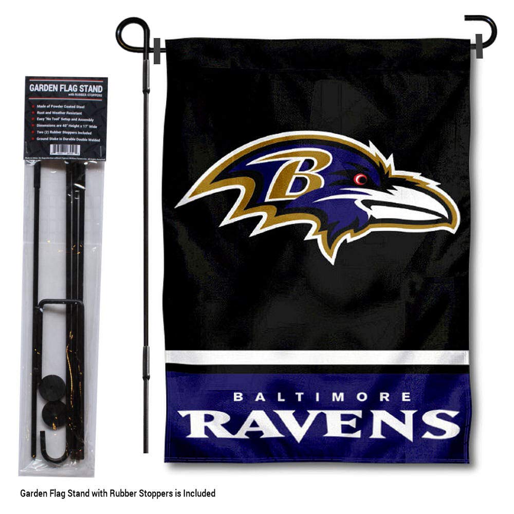 WinCraft Baltimore Ravens NFL Team Garden Flag with Stand Holder - Perfect for Football Season Yard Decor & Fan Showcase