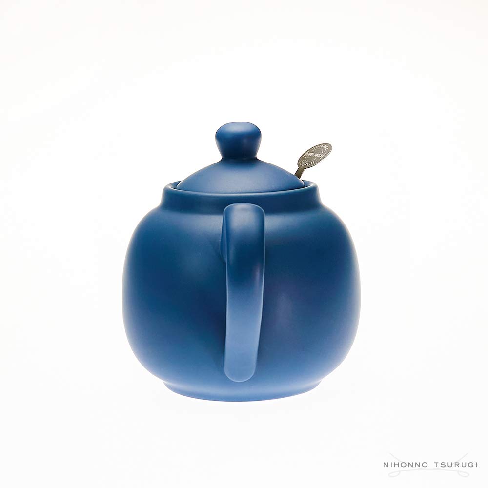 Nordic Blue Ceramic Farmhouse Teapot with Infuser - 2 Cup (600ml) Capacity, Gift Box Included - Perfect for Afternoon Tea, Gifts & Home Decor
