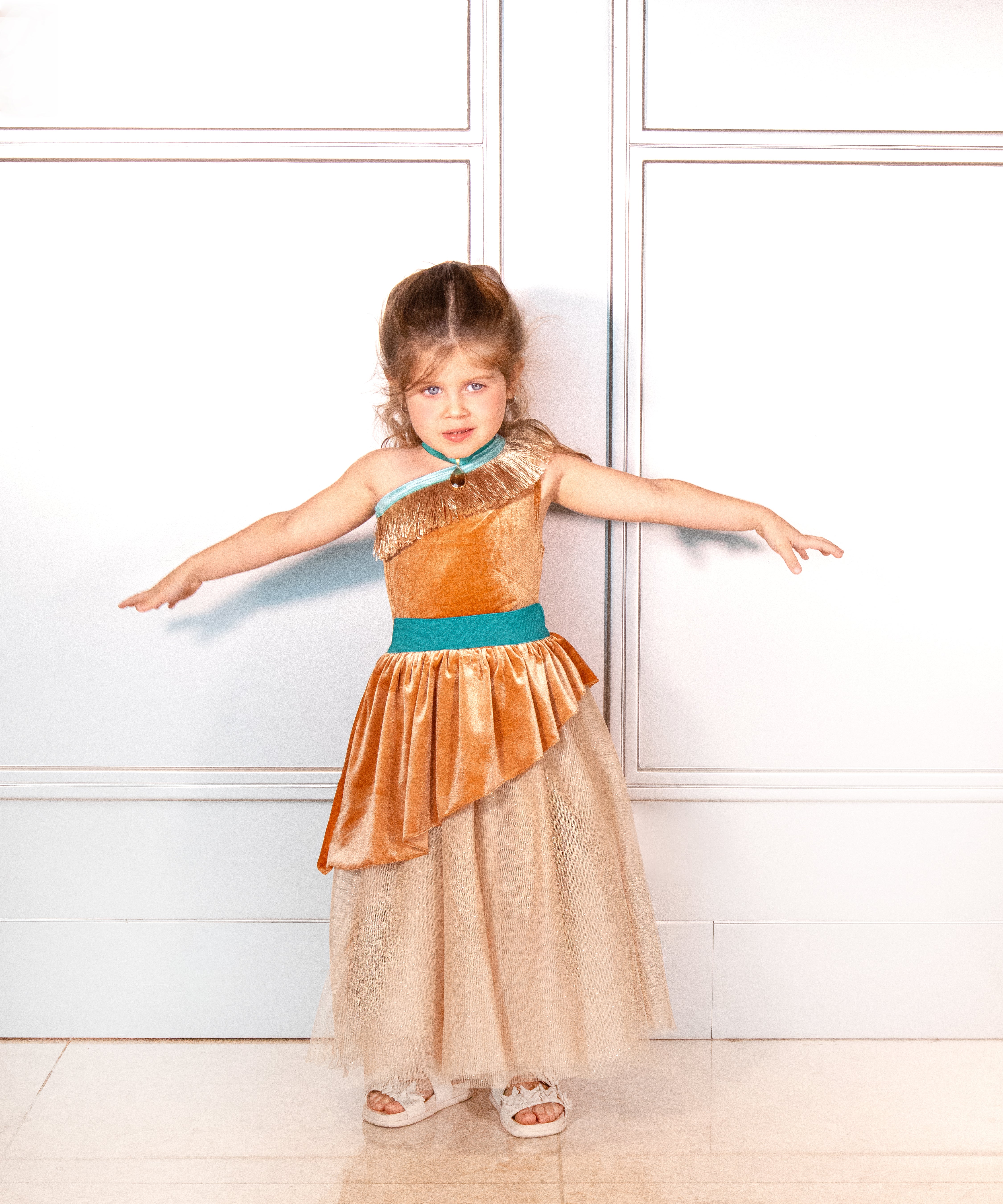 Authentic Princess Pocahontas Costume Dress for Kids - Native American Inspired Halloween & Cosplay Outfit