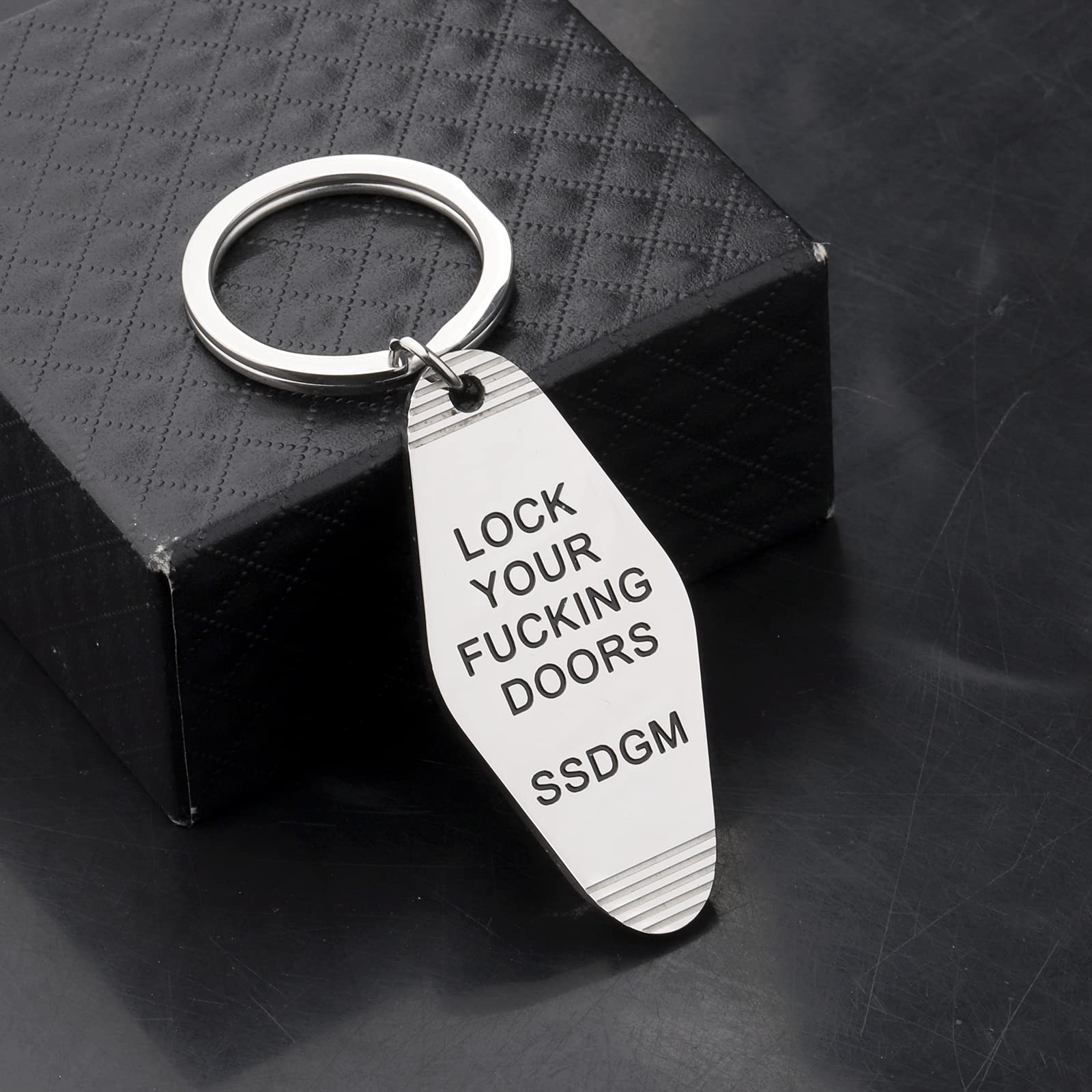 MYOSPARK Lock Your Doors Keychain - SSDGM Style True Crime Gift for Murderino Fans - Perfect for Crime Podcast Lovers & Personal Safety Accessories