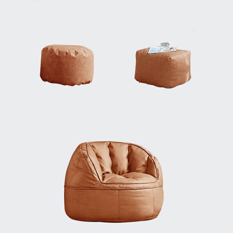 Water Resistant Faux Leather Bean Bag Chair with Durable Polystyrene Beans - Perfect for Living Room, Bedroom, Dorm & Game Room Relaxation