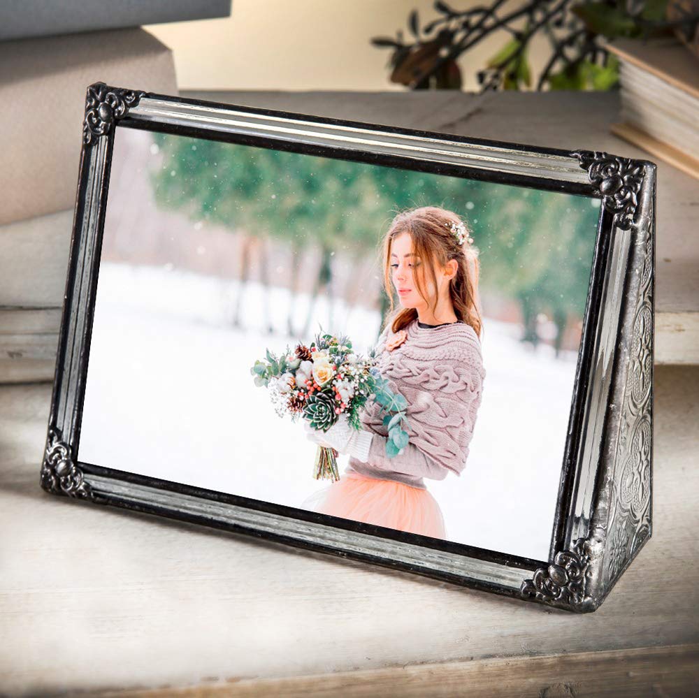 4x6 Picture Frame - Clear Glass Wedding & Family Photo Frame for Home Décor