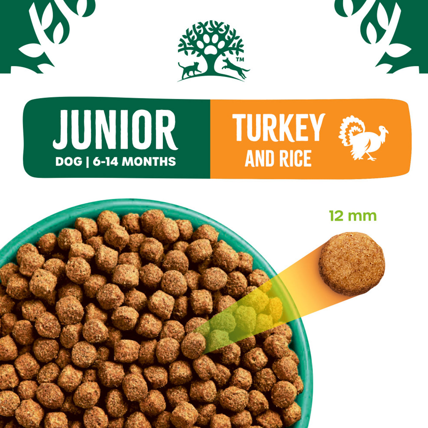 James Wellbeloved Turkey & Rice Junior Dog Food 2KG - Premium Dry Puppy Food for Small & Medium Breeds - Ideal for Growing Dogs, Training Treats & Daily Nutrition