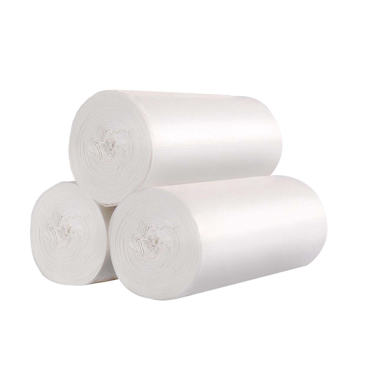 4 Gallon Medium Trash Bags - 150 Count (3 Rolls) - Clear White Heavy Duty Garbage Bags for Kitchen, Bathroom, Office & Outdoor Use
