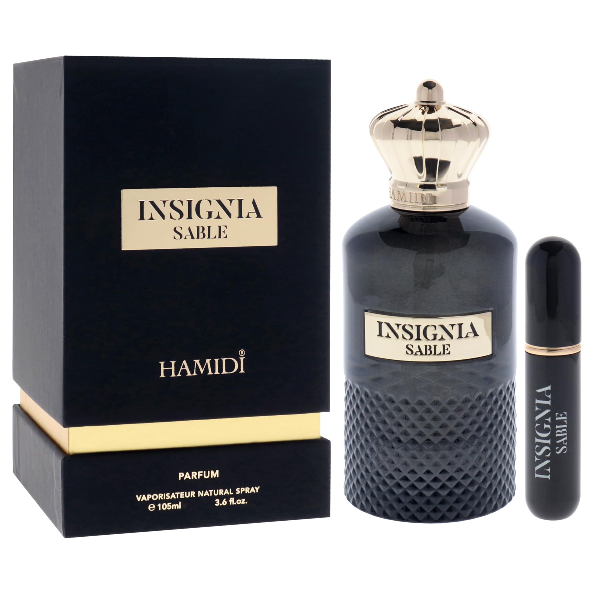 Hamidi Insignia Sable for Men Eau de Parfum Spray - 3.6 oz Luxury Cologne for Men, Woody Spicy Fragrance with Long Lasting Scent, Perfect for Date Night, Office & Special Occasions