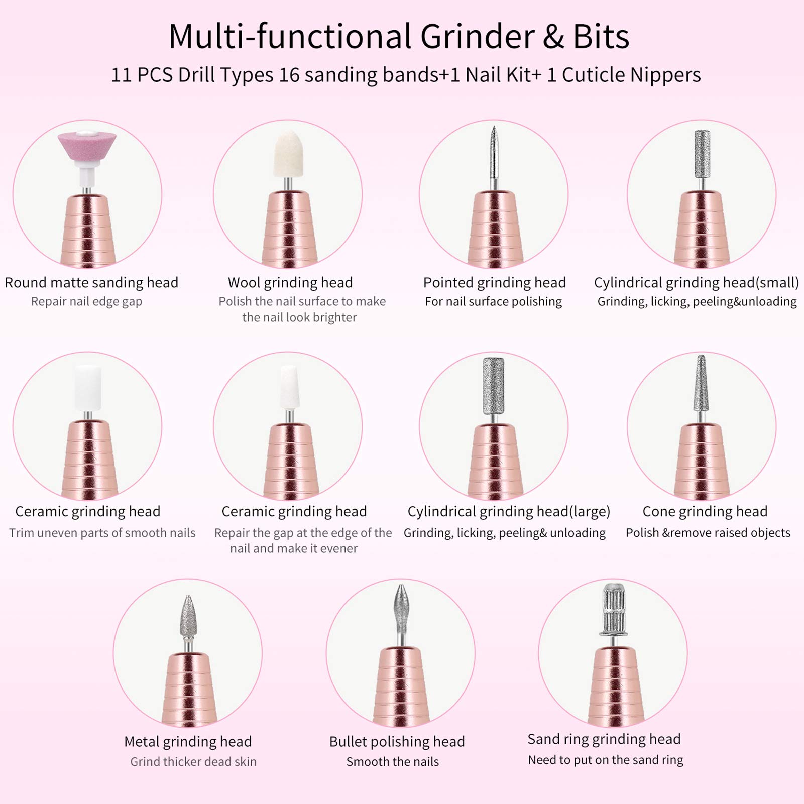 Professional SOWUNO Nail Drill Kit - Electric Manicure & Pedicure Set for Nail Care, Toenail Trimming & Nail Art - Perfect for Home Salon, Nail Technicians & DIY Beauty Enthusiasts