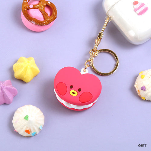 BT21 Mini Macaron Keychain - Cute Tata Character Keyring for Bags, Backpacks & Gifts | Kawaii Accessories for Kpop Fans & BTS Lovers