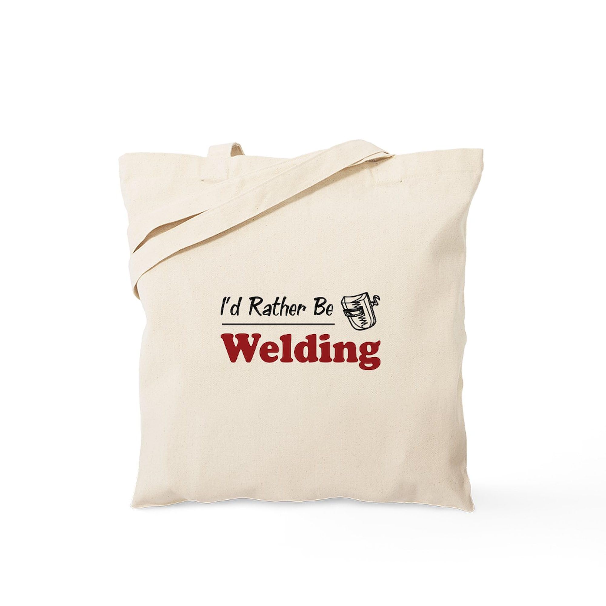 Rather Be Welding Tote Bag - Natural Canvas Reusable Shopping Bag for Groceries, Beach & Work | Durable Eco-Friendly Cotton Tote with Reinforced Handles