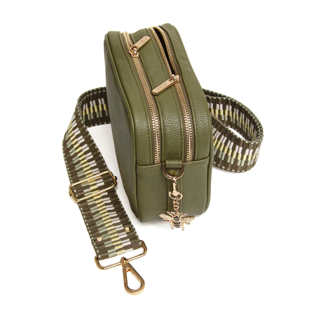 Alice Wheeler Soho Camera Cross Body Bag - Olive Green Vintage Style Leather Shoulder Bag for Women | Perfect for Travel, Photography & Everyday Use
