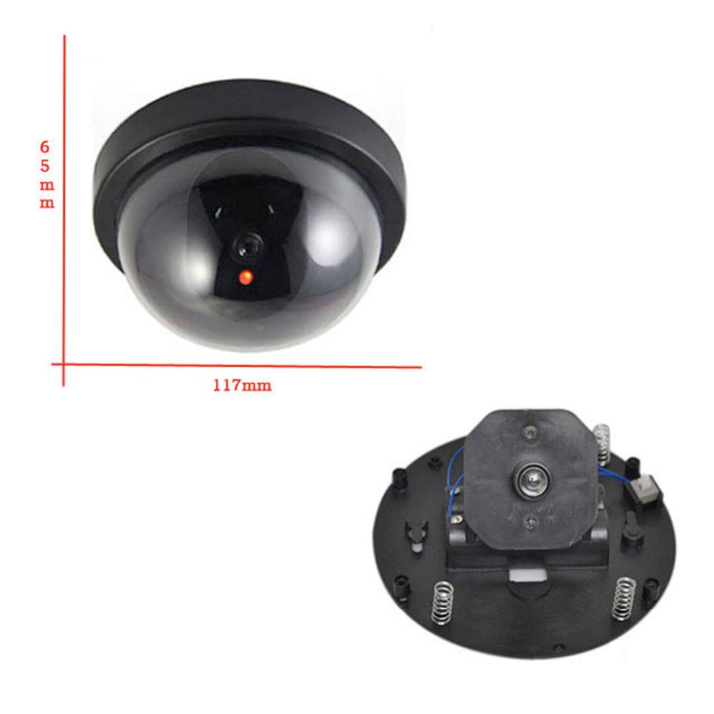 2 Pack BW Fake Security Cameras with Blinking LED Light - Dummy Dome Surveillance Camera for Home & Office Security | Ideal for Deterring Burglars & Enhancing Safety