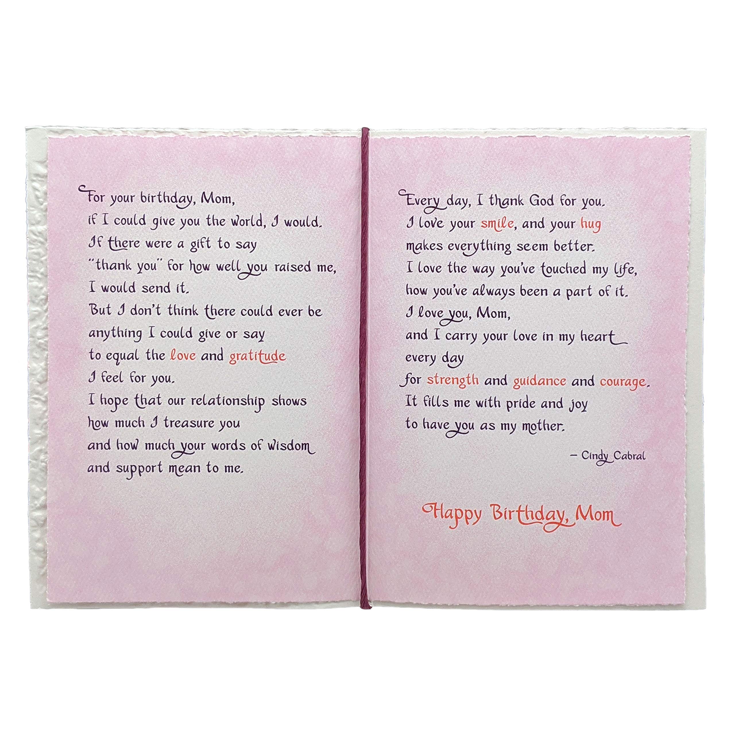 Blue Mountain Arts Birthday Card for Mom - Heartfelt Happy Birthday Greeting with Love | Perfect for Mother's Birthday Celebration & Special Occasions