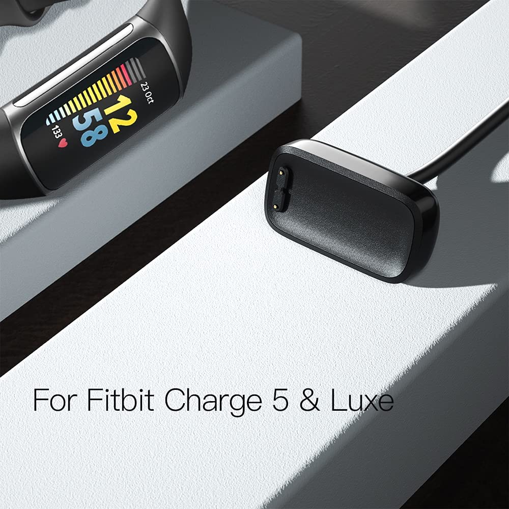 TUCANA Replacement USB Charging Cable for Fitbit Charge 6/5/Luxe - 3.3ft Compatible Charger Dock Stand | Perfect for Home, Office & Travel Fitness Tracking Accessories