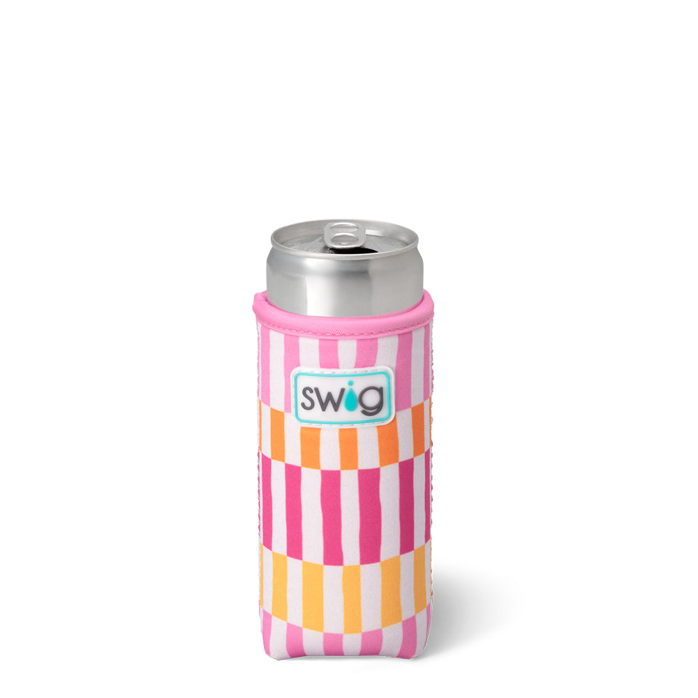 Sherbet Stripe Slim Can Cooler - Insulated Beverage Sleeve for Cans, Beer & Soda - Perfect for Pool Parties, BBQs & Outdoor Events