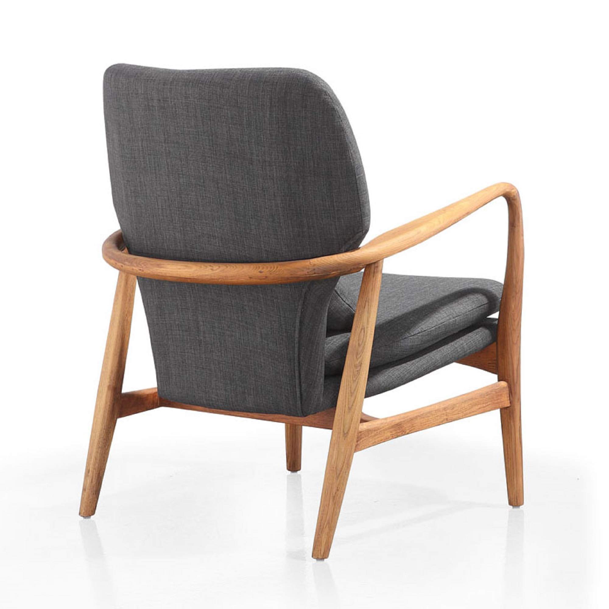 Bradley Charcoal & Walnut Accent Chair with Ottoman - Modern Living Room Furniture for Home Office & Lounge - Manhattan Comfort