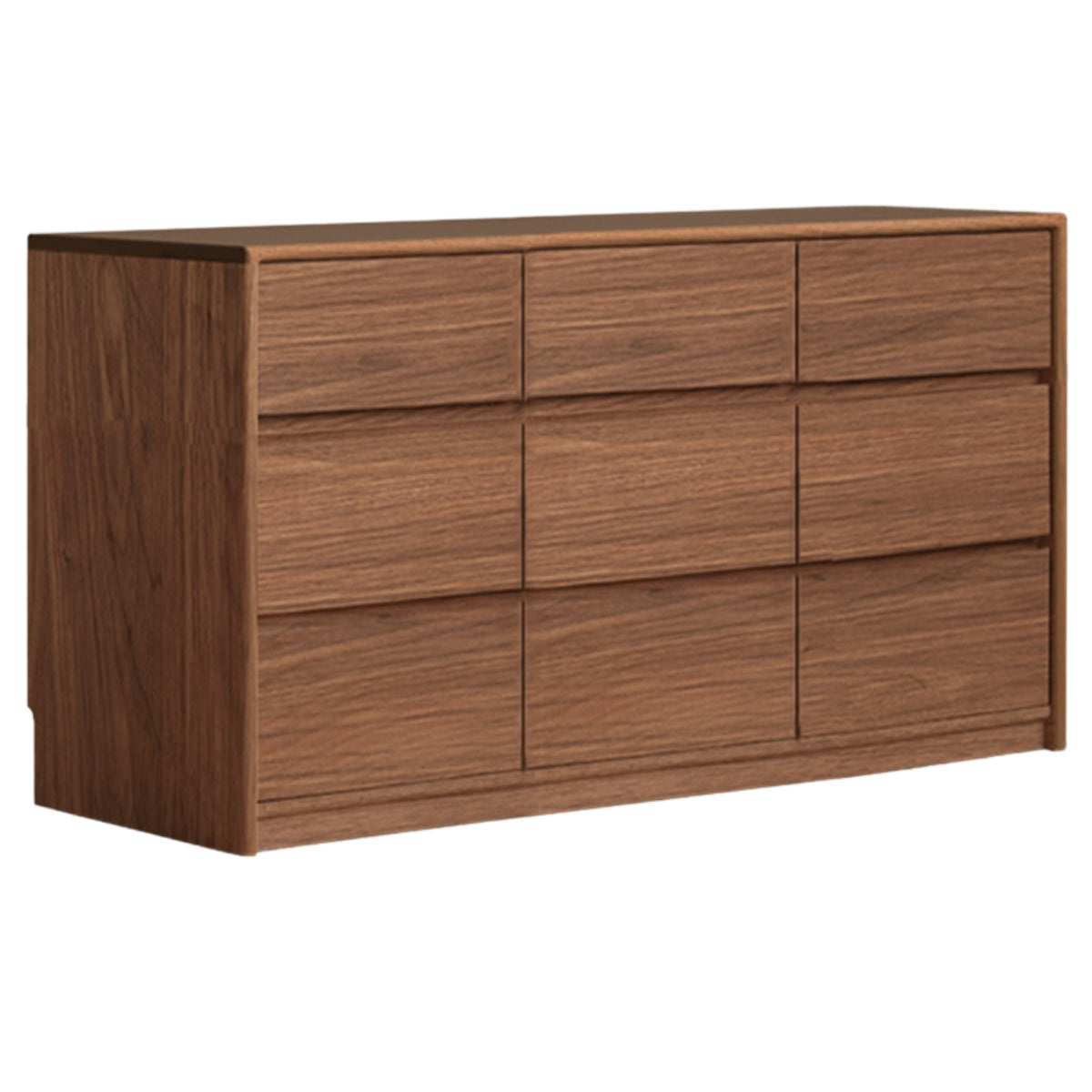 63x15.7x29.5 inch/ 160x40x75.5cm/ Rich Dark Walnut color / Black walnut nine-drawer cabinet
