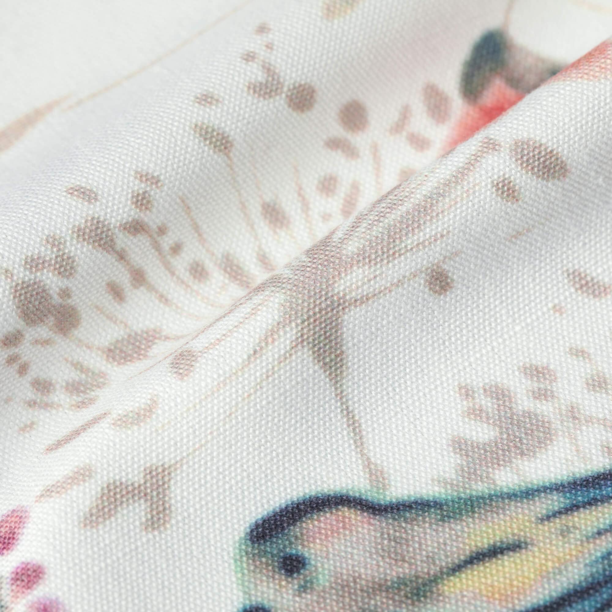 Premium Pink Floral & Bird Linen Tablecloth - Wrinkle-Free, Fade-Resistant 52x84 Inch Rectangle Table Cover for Kitchen, Dining, Party, Wedding & Holiday Buffet - Elegant Home Decor & Event Table Setting