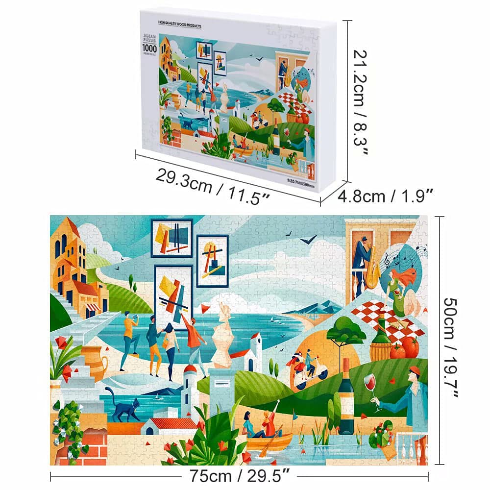 1000-Piece Pig Puzzle for Adults - Colorful Country Pet Toy for Relaxation