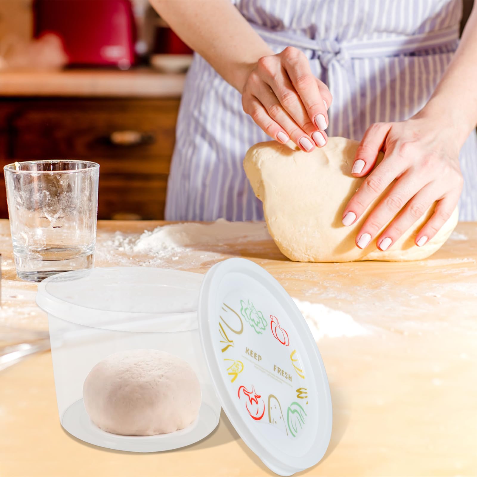 Stackable 1100ml Pizza Dough Proofing Boxes with Lids - Set of 3 Dough Rising Containers for Home Baking, Professional Kitchens & Pizza Restaurants - Perfect for Bread, Pastry & Fermented Foods Preparation
