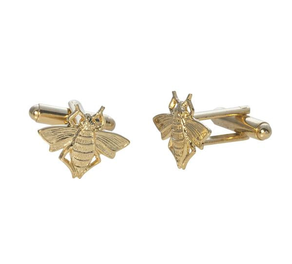 Goldbug Collection Bee Cufflinks - Elegant Bee Design Cufflinks for Men, Sterling Silver Bee Cuff Links for Formal Wear, Wedding, and Business Attire