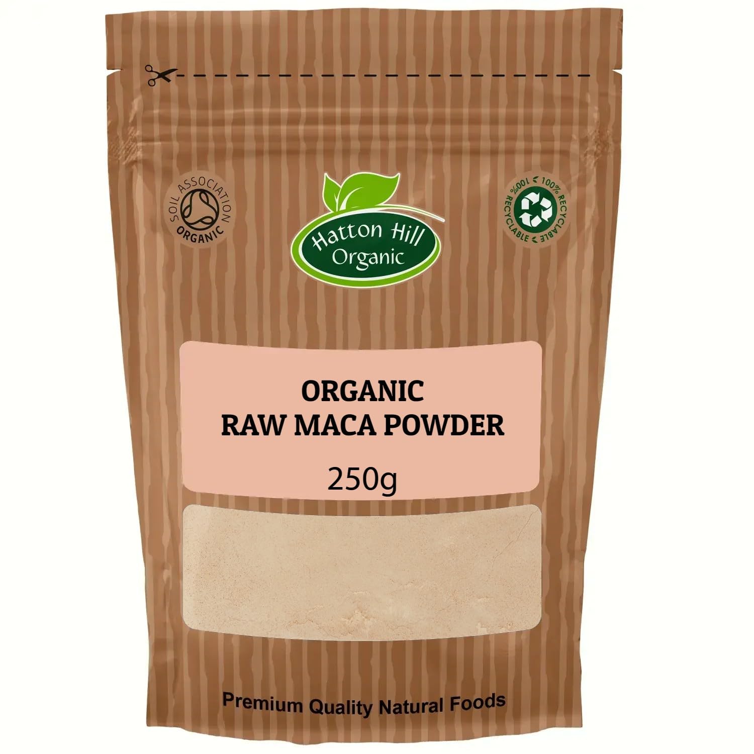 Organic Raw Maca Powder 250g - Premium Peruvian Superfood for Energy & Vitality - Gluten-Free, Vegan, Non-GMO - Boost Workouts, Hormone Balance & Stress Relief - by Hatton Hill Organic - Perfect for Smoothies, Baking & Wellness Drinks