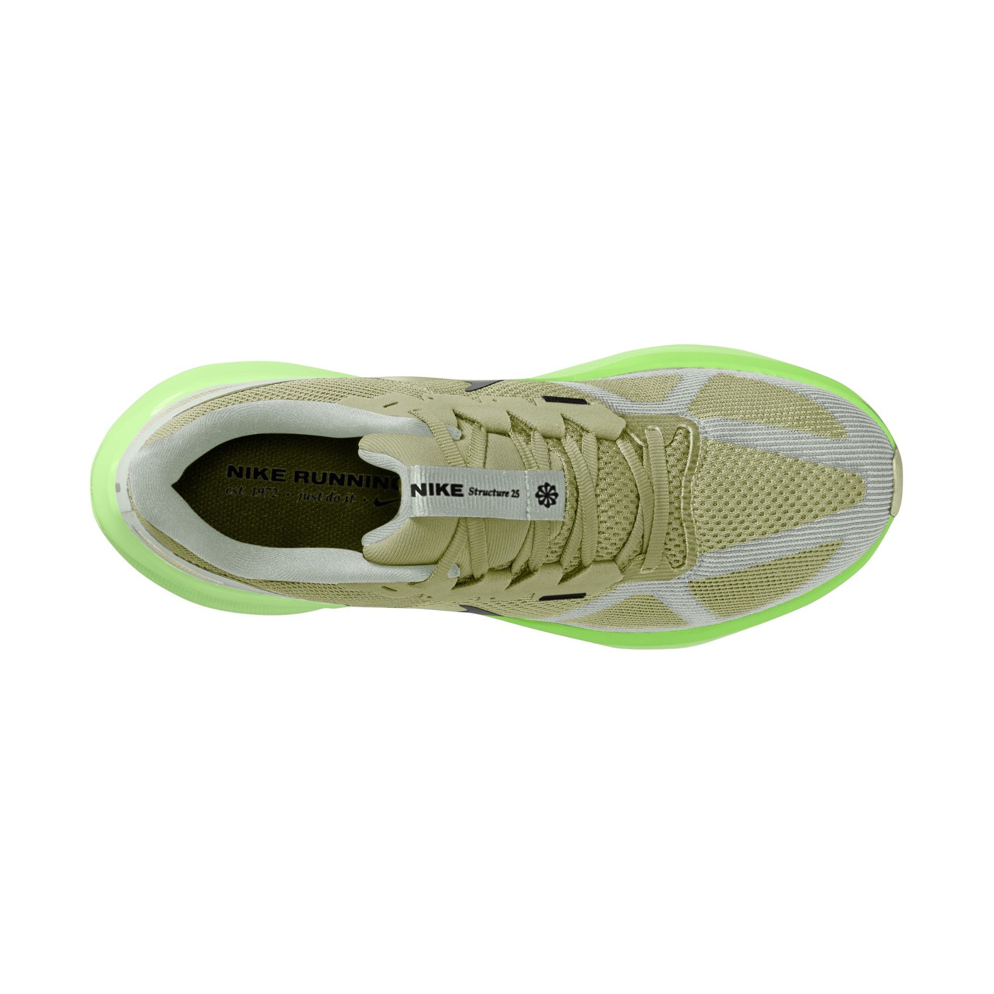 Men's Structure 25 Running Shoes - Olive Aura/Black Barley Volt Volt - Lightweight Cushioned Sneakers for Jogging, Gym Workouts & Daily Wear