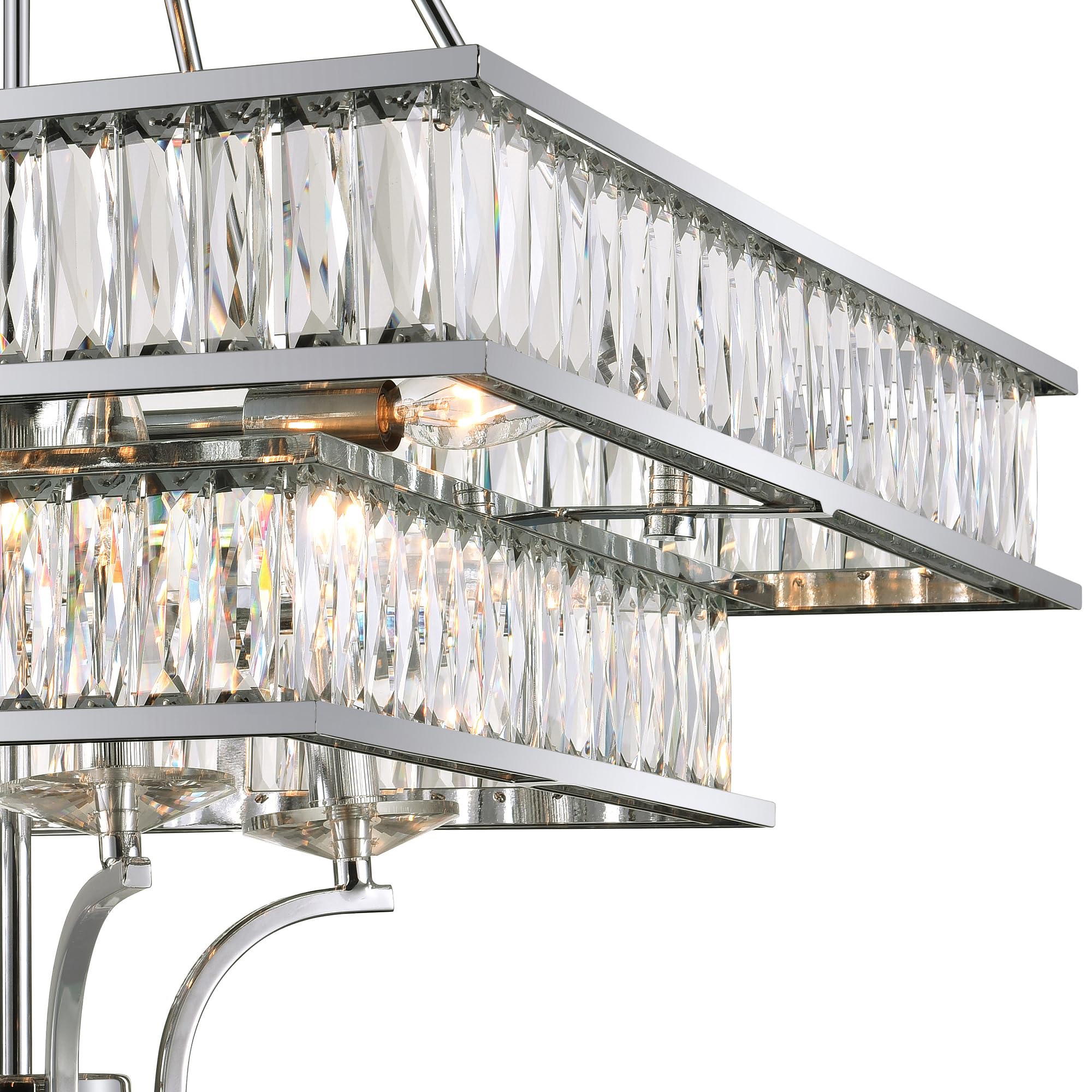 Shalia 8-Light Modern Chrome Chandelier - Elegant Dining Room & Bedroom Ceiling Light Fixture for Home Decor