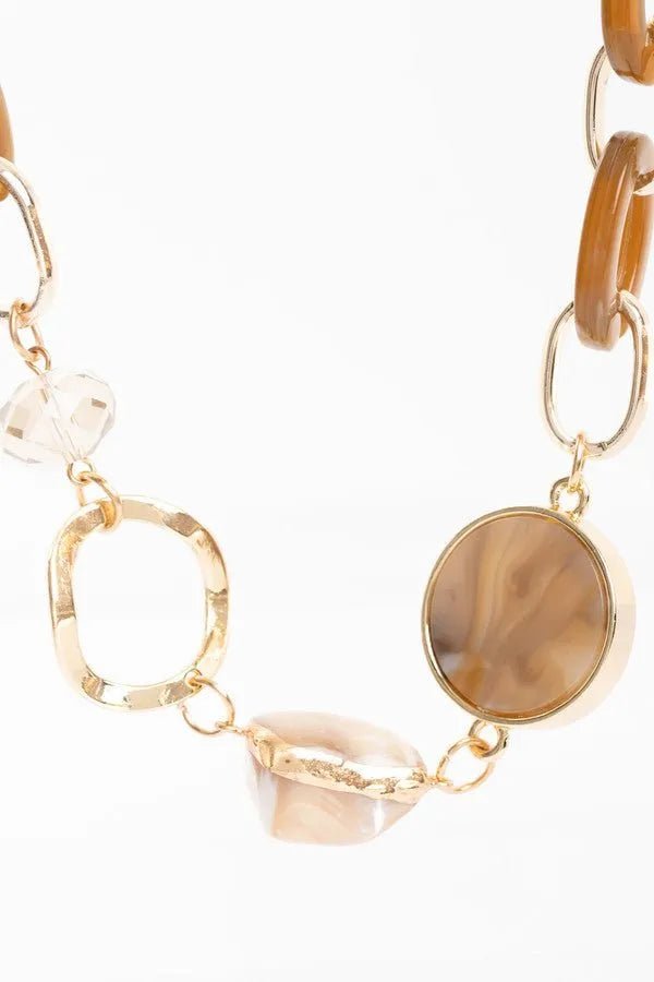 Elegant Gold Metal Amber Long Chain Crystal Necklace for Women - Perfect for Evening Parties, Weddings & Special Occasions