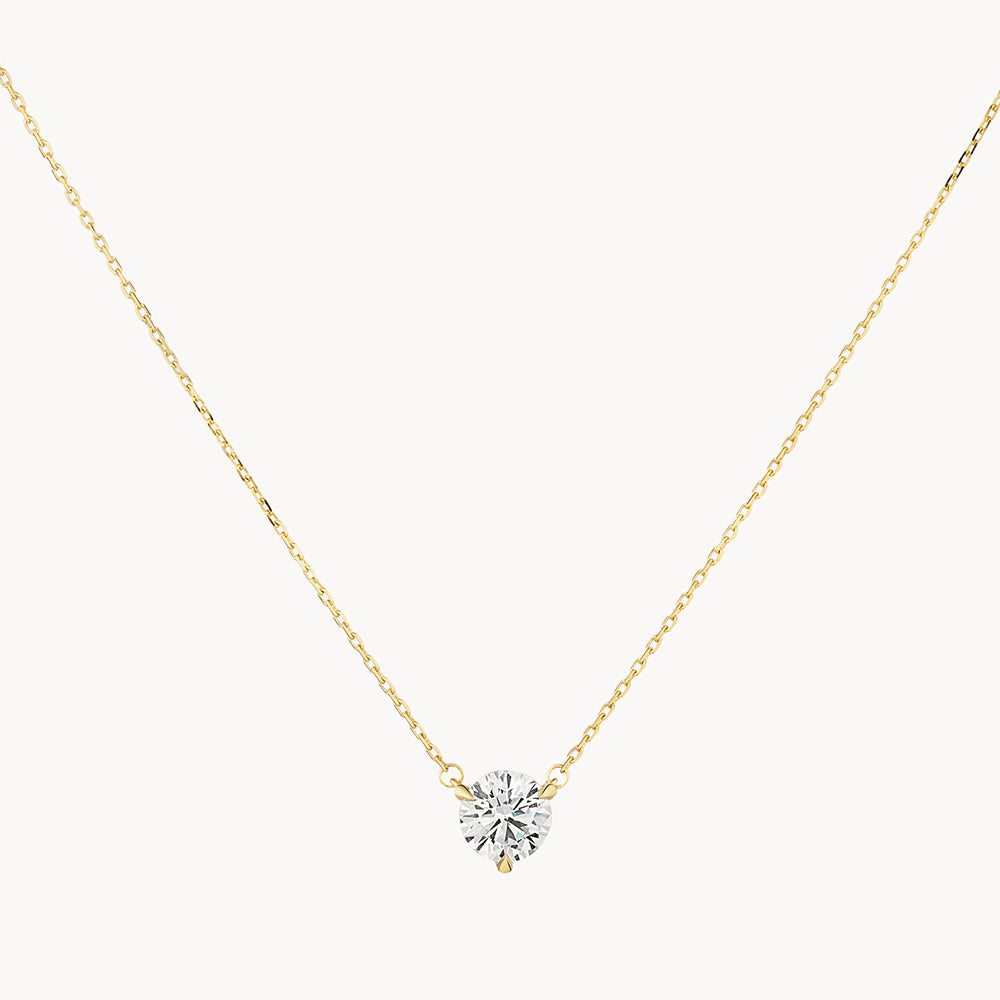0.75ct Lab Grown Diamond Round Pendant Necklace in 10k Gold - Perfect for Weddings, Anniversaries & Special Occasions