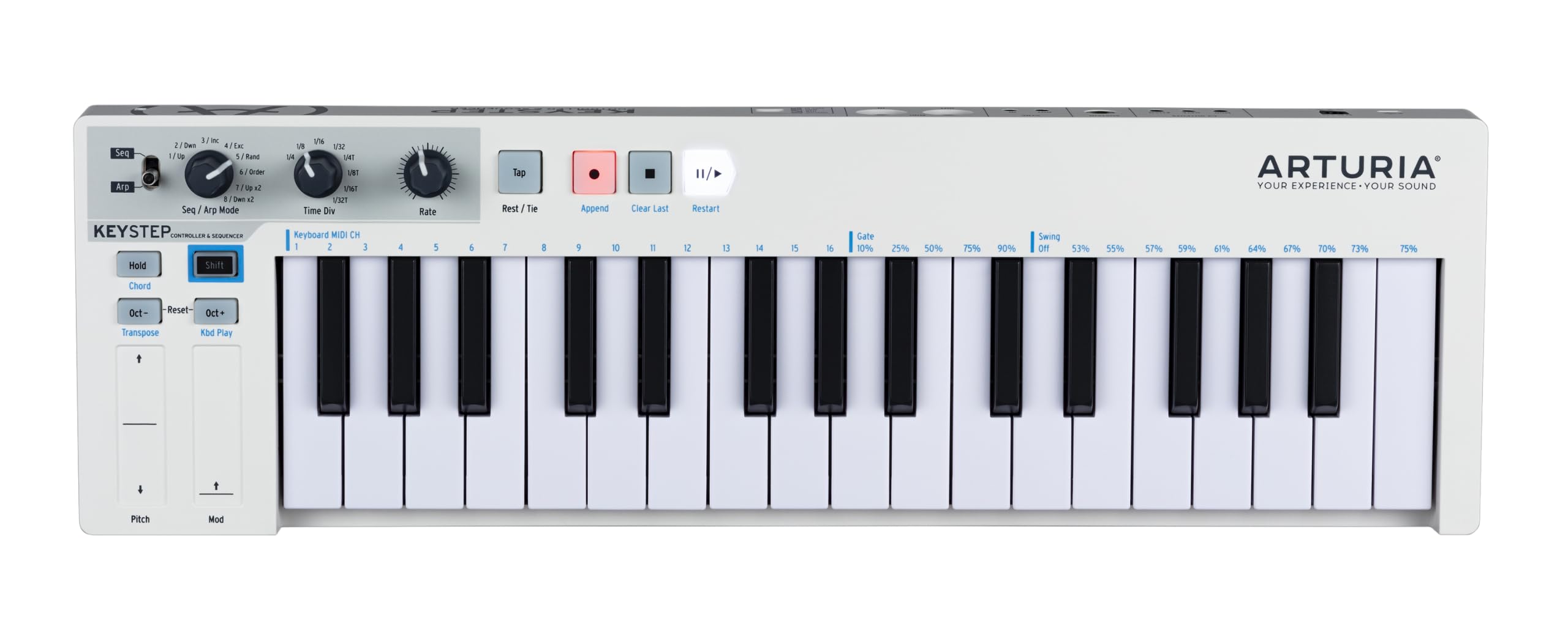 Arturia KeyStep 32-Key MIDI Keyboard Controller with Sequencer - USB/MIDI/CV Connectivity for Music Production, Live Performance & Studio Recording