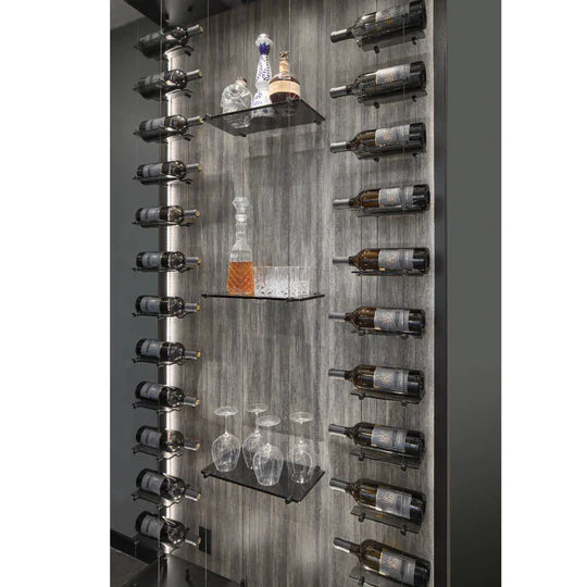 Blue Grouse Floating Glass Shelf Unit - Modern Wall-Mounted Display for Bathroom, Kitchen, or Living Room Decor