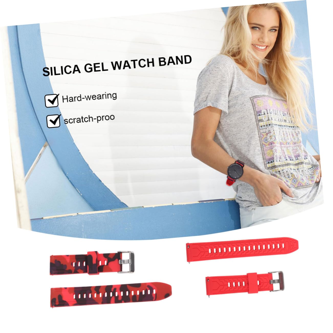 UKCOCO Camouflage Silicone Watch Band - Durable Replacement Strap for Smartwatches & Fitness Trackers - Perfect for Outdoor, Sports & Military Use