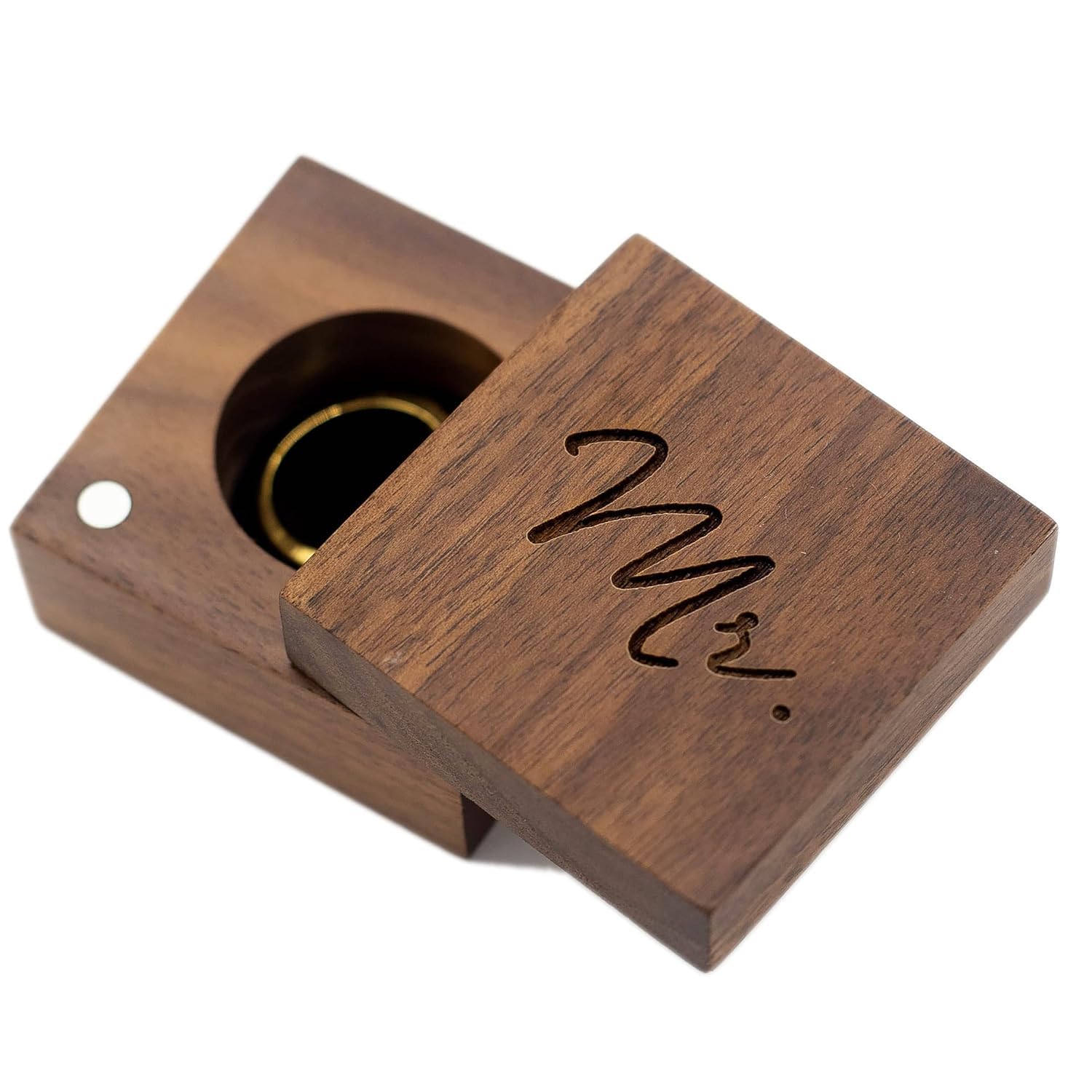 Engraved Wooden Ring Box for Wedding Ceremony - Mr Ring Box with Personalization - Perfect Ring Bearer Box & Anniversary Gift for Husband - Great for Proposals, Vow Renewals, and Special Occasions