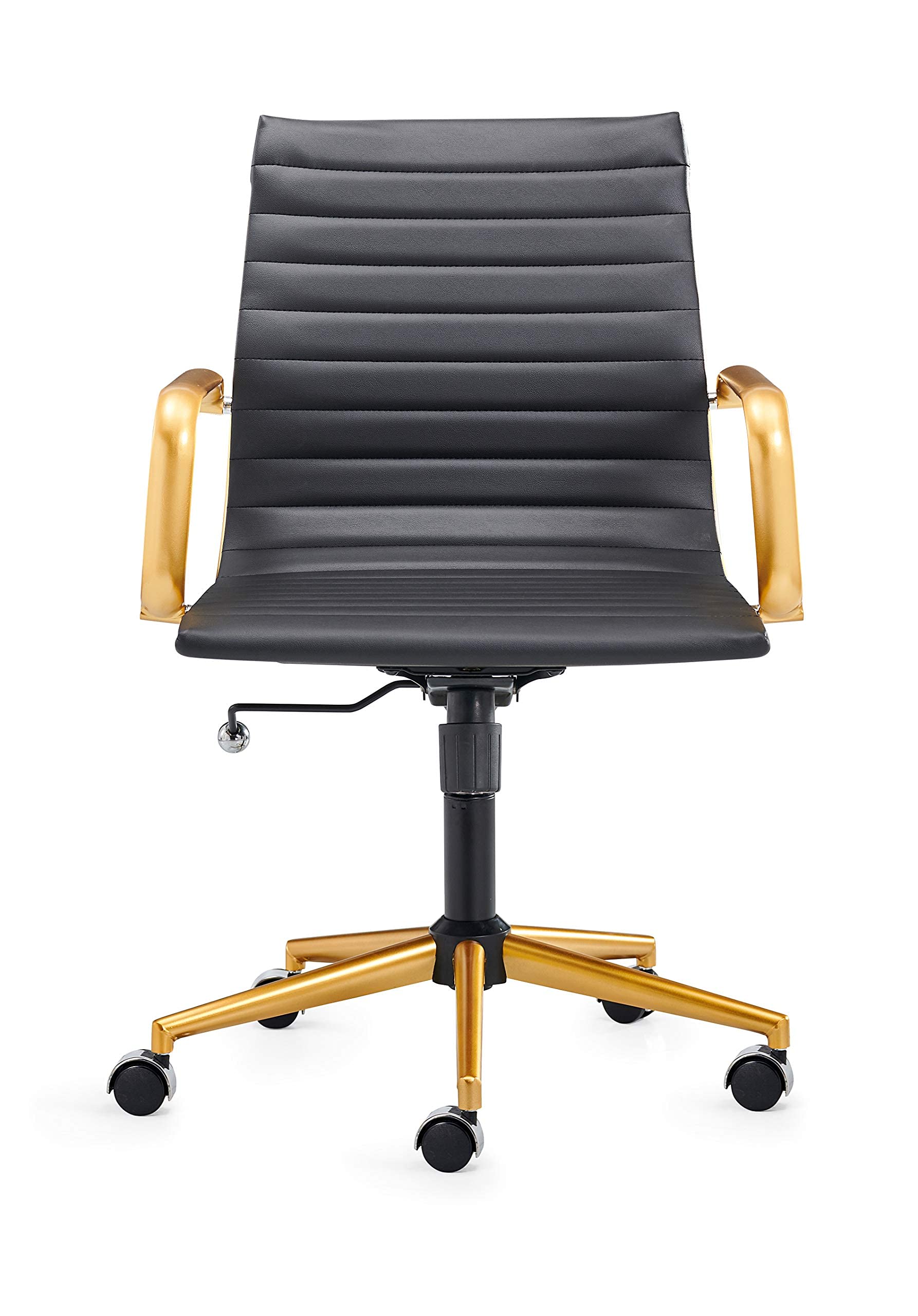 Premium Ergonomic Gold & Black Executive Office Chair with Lumbar Support - Heavy Duty Swivel Rolling Chair for Big & Tall up to 320lbs - Ideal for Home Office, Conference Rooms & Corporate Workspaces (GD-Black)