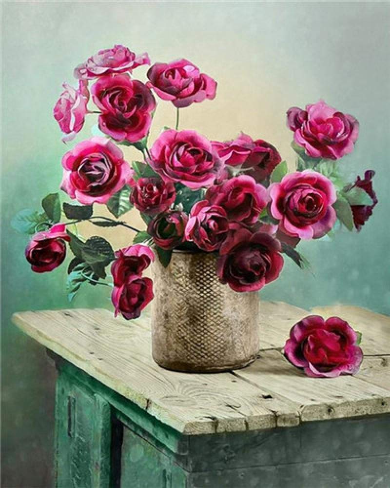 500-Piece Wooden Jigsaw Puzzle for Adults - 3D Classic Red Flower Table Puzzle, DIY Educational Christmas Home Decor Gift (52x38cm) | Perfect for Family Bonding, Stress Relief & Home Decoration
