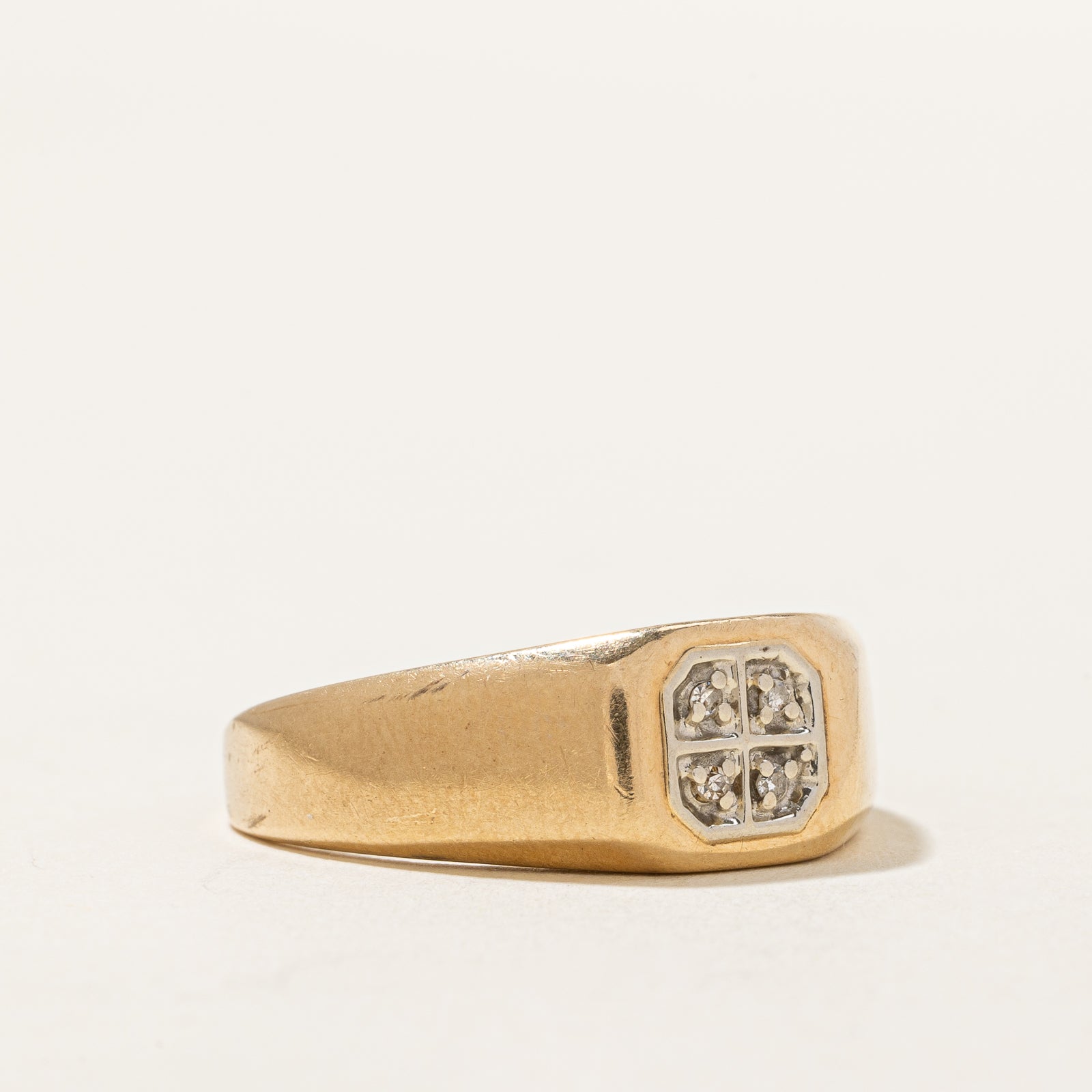 0.03ctw Diamond Signet Ring for Women - Size 9.25 - Elegant Gold or Silver Band for Everyday Wear, Gift Giving & Special Occasions