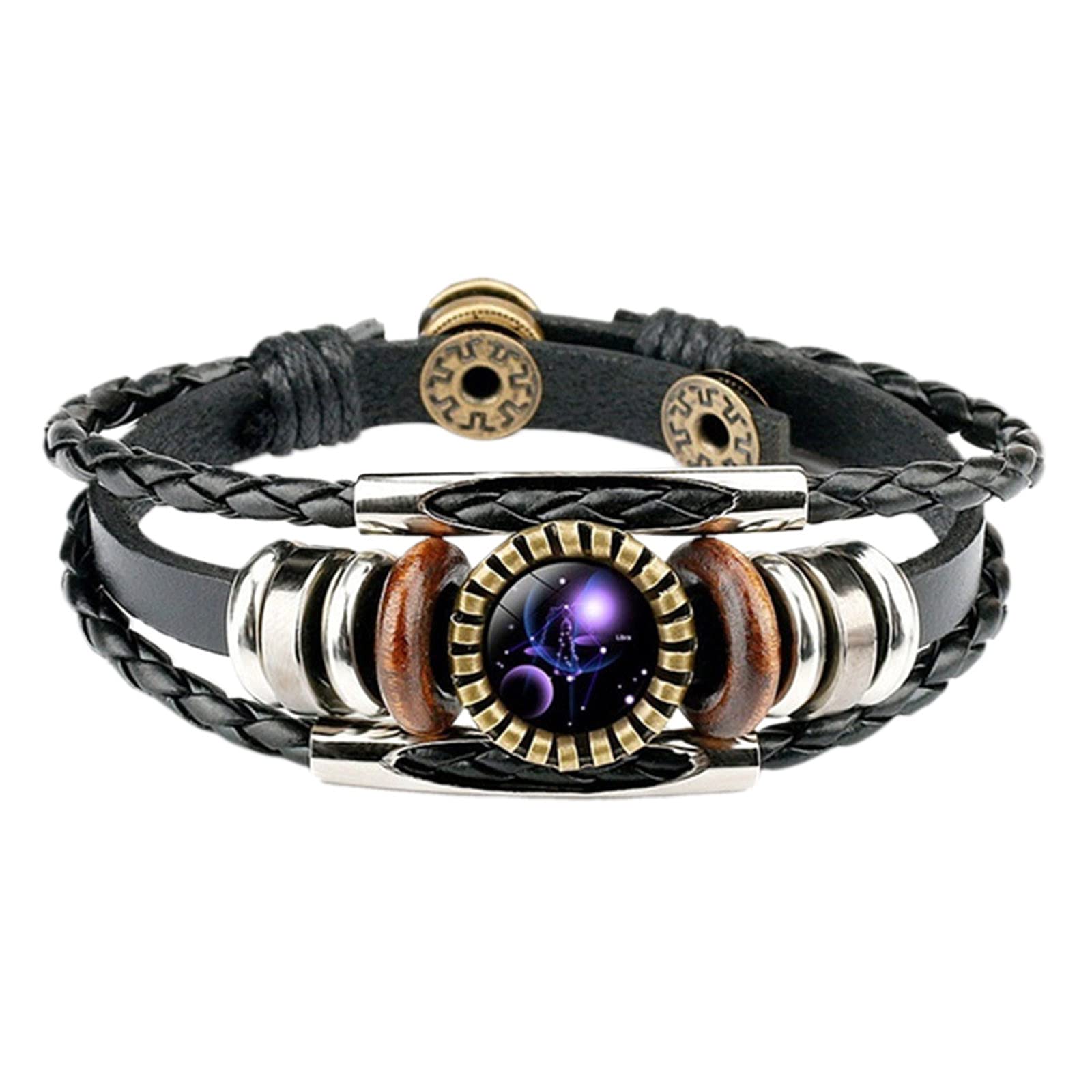 ClodeEU 12 Constellation Leather Charm Bracelet for Women & Men - Zodiac Fashion Jewelry Accessory, Birthday Gift for Wife & Girlfriend - Perfect for Daily Wear, Special Occasions & Astrology Lovers