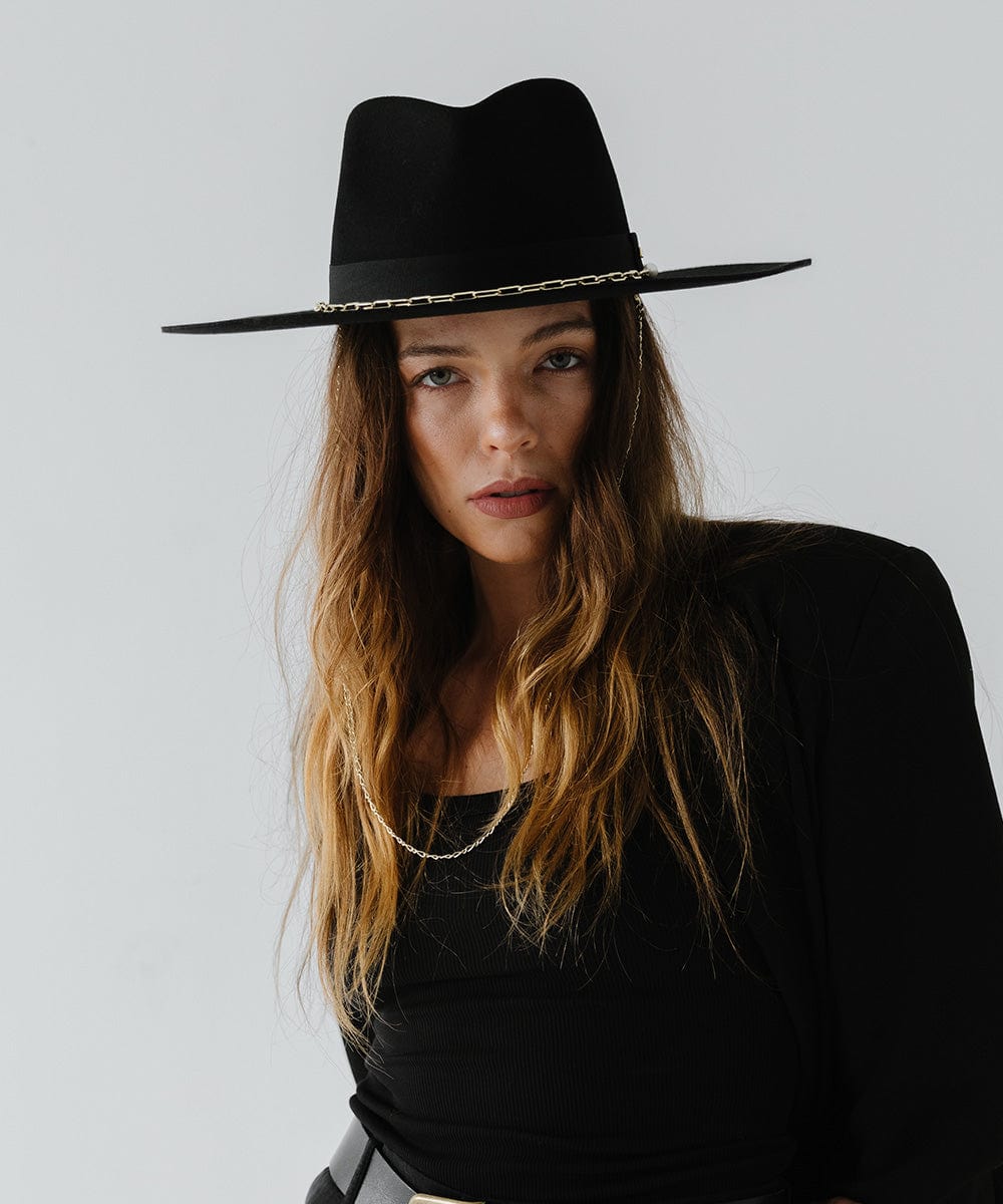 Stylish Black Wide Brim Fedora Hat for Women & Men - Fashionable Sun Protection Accessory for Outdoor Activities, Beach Vacations & Summer Events