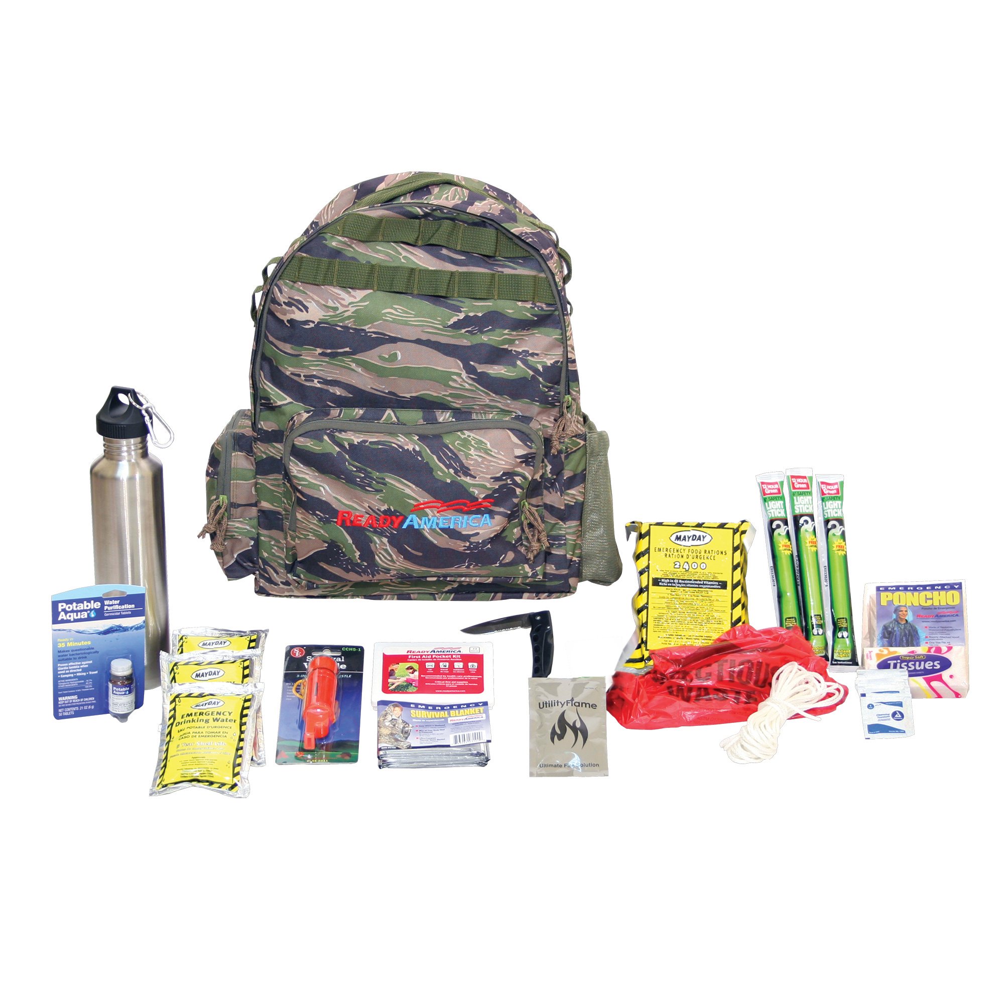 Ready America 70111 1-Person Emergency Survival Kit for Camping, Hiking & Outdoor Adventures - 72-Hour Disaster Preparedness Supplies