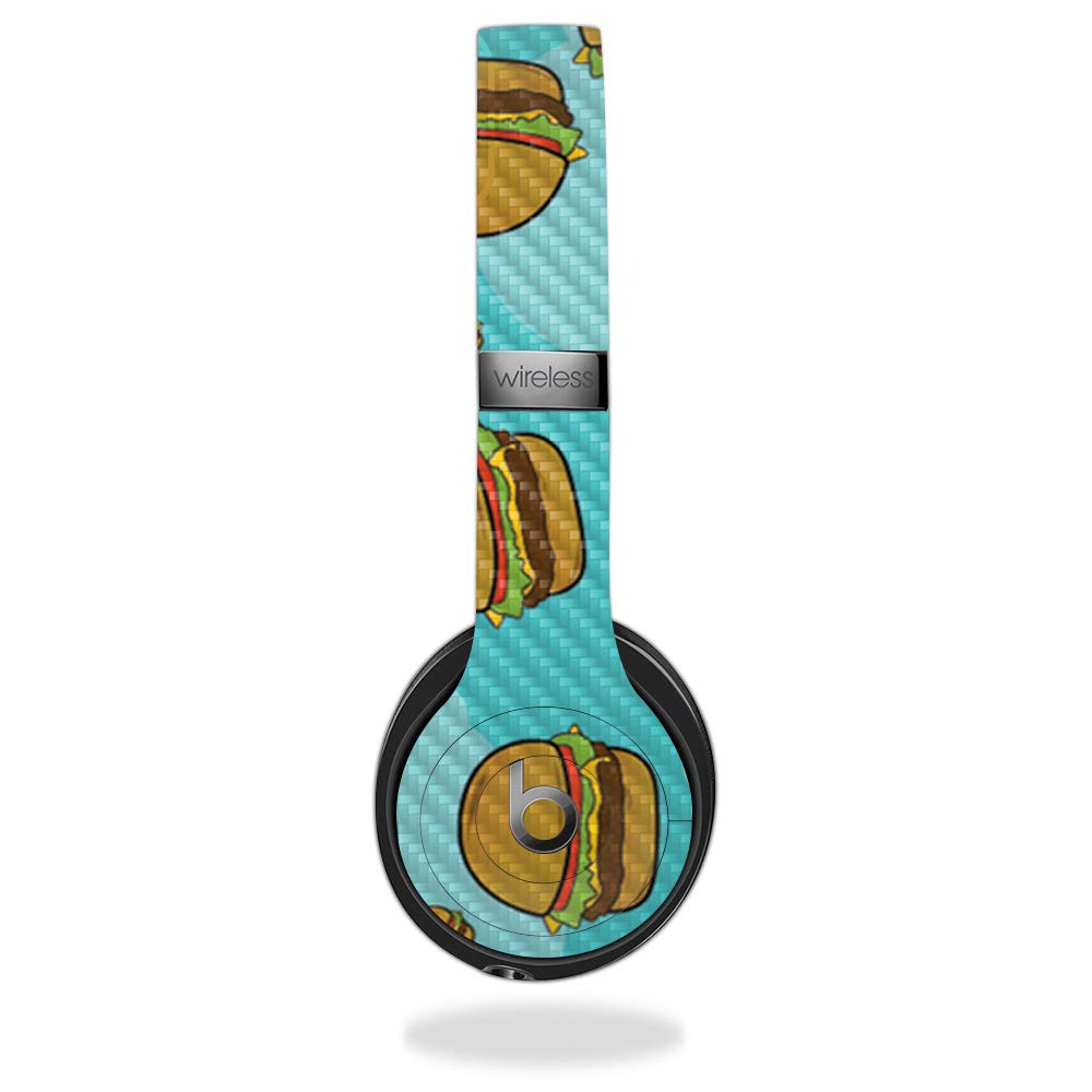MightySkins Carbon Fiber Skin for Beats by Dr. Dre Solo 3 Wireless Headphones - Burger Heaven Design | Protective & Durable Textured Vinyl Wrap | Easy to Apply, Remove & Reusable | Made in USA | Perfect for Gym, Travel & Daily Use