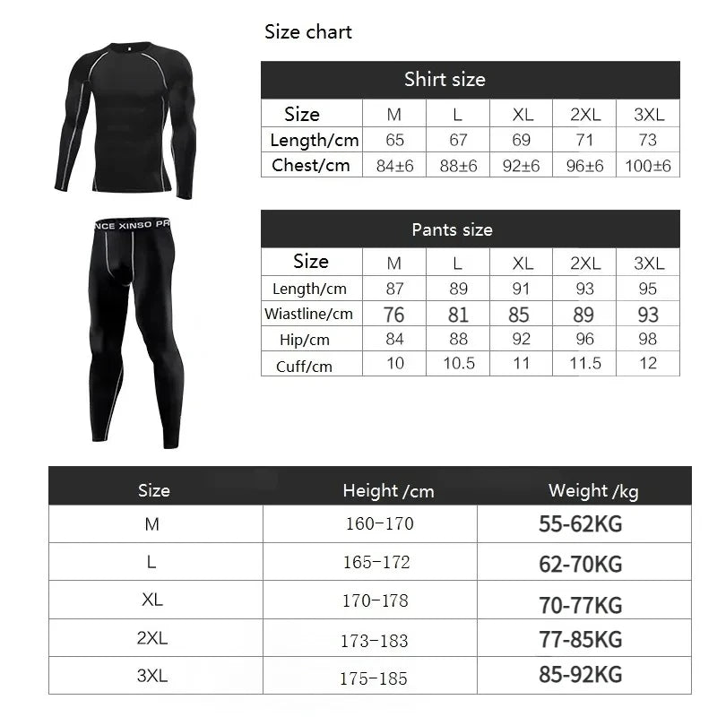 Men's Winter Thermal Fleece Gym Sets - Elastic Running & Fitness Outfit with Tight Exercise Top + Long Johns Base Layer Leggings for Cold Weather Workouts & Outdoor Sports