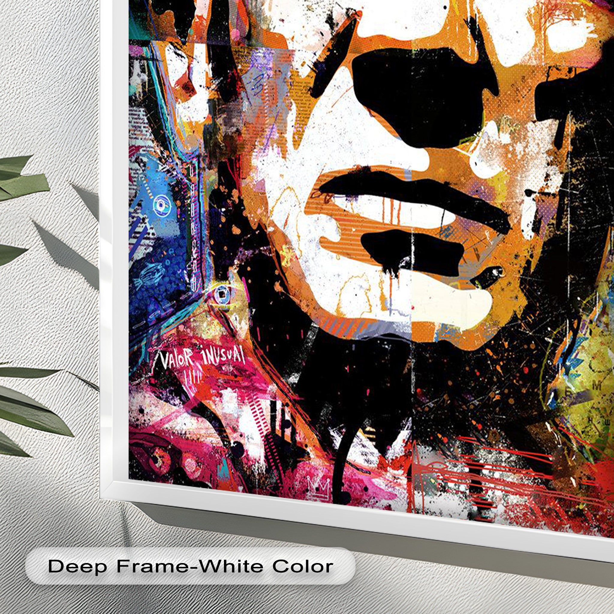Abstract Urban Face Portrait Wall Art - Modern Pop Art Oil Painting for Living Room, Bedroom & Office Decor