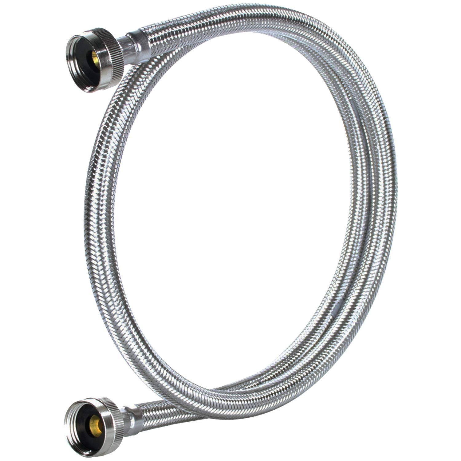 Certified Washing Machine Hoses (2 Pack) - 6ft Hot & Cold Water Supply Lines with PVC Core & Stainless Steel Braiding - Perfect for Laundry Room, RV, Mobile Home & Emergency Replacement