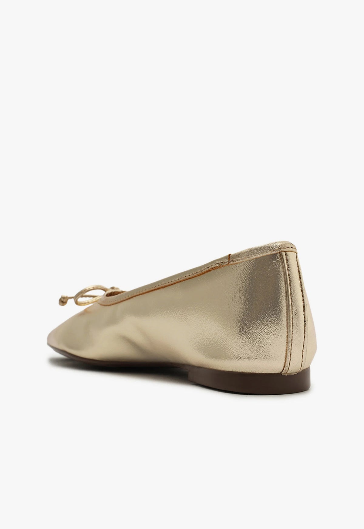 Arissa Women's Gold Leather Ballet Flats - Comfortable & Stylish Slip-On Shoes for Work, Casual Wear & Travel