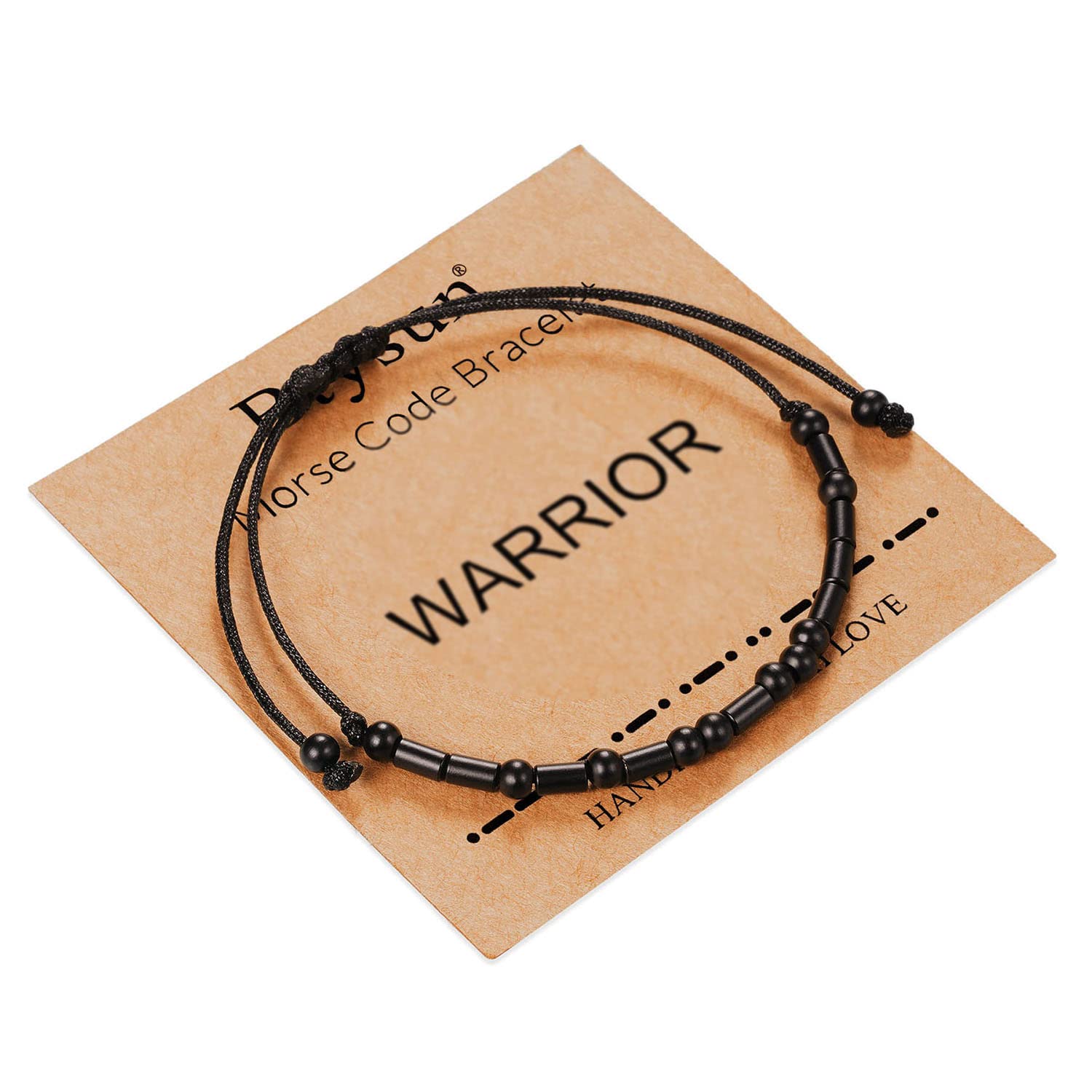 Morse Code Bracelet Adjustable Braided Leather Bracelet for Women & Men - Inspirational Motivational Gift for Her, Best Friend, Sister, Daughter, Mom, Dad - Birthday, Christmas Jewelry Gift Idea for Couples & Loved Ones