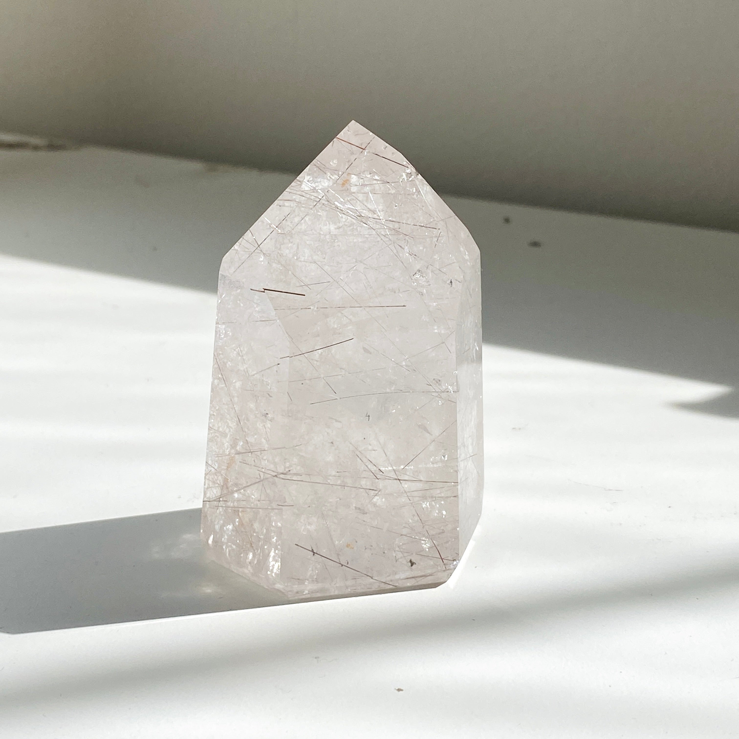 Natural Rutilated Quartz Point - Healing Crystal for Meditation, Energy Work & Spiritual Growth - Perfect for Home Decor, Yoga & Reiki